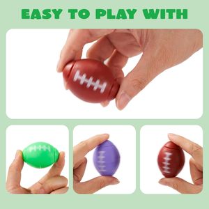 Lot de balles anti-stress en mousse PU souples en forme de ballon de rugby colorées pour la décompression - Product Image 4
