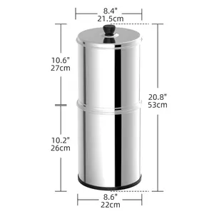 Ultra-Filtration Gravity Water Filter System, 304 Stainless Steel Countertop System Filters and Stand, Reduce 99% Chlorine