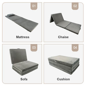 Matelas pliant simple pleine grandeur personnalisé, matelas <span class=keywords><strong>de</strong></span> sol à 4 plis avec design antidérapant, idéal pour les voyages en camping-car, le camping et les invités - Product Image 4