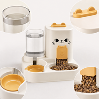 Distributeur d'eau et de nourriture 2-en-1 pour chats et chiens avec séparation sec-humide, bol de rangement en plastique de qualité animale, idéal pour les voyages en extérieur