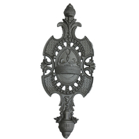 Panneaux de clôture de jardin en fer forgé classique, design feuilles et fleurs, durables, antirouille, pour extérieur