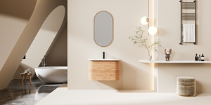 Meuble-lavabo mural moderne incurvé <span class=keywords><strong>MEBO</strong></span> pour salle de bain - Product Image 2