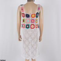Gaun Vest Rajut Bunga Crochet Chic Hook dengan Rumbai, Model Longgar untuk Wanita, Gaun Tanpa Lengan Rajutan untuk Musim Panas
