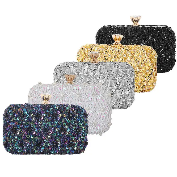 Borsa di strass con perline di cristallo di lusso borsetta con perline pochette da sposa per banchetti da donna