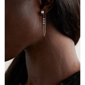 Ensemble de collier avec pendentif en <span class=keywords><strong>argent</strong></span> sterling 925, or 18 carats, diamant et perle d'eau douce LOZRUNVE - Product Image 5