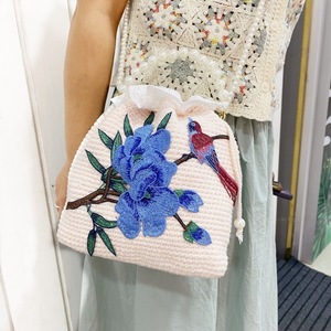 Bolso bandolera grande tejido <span class=keywords><strong>a</strong></span> <span class=keywords><strong>mano</strong></span>, bolso de <span class=keywords><strong>mano</strong></span> bordado de estilo bohemio para mujer - Product Image 5