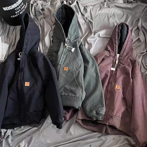 <span class=keywords><strong>Chaqueta</strong></span> bomber estilo americano retro lavada estilo Detroit para <span class=keywords><strong>hombre</strong></span>, larga, con cremallera, para otoño, estilo streetwear. - Product Image 1