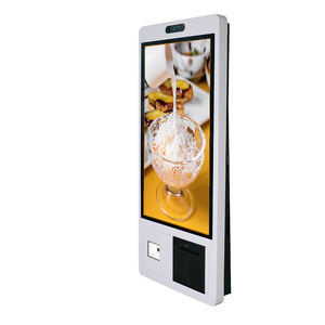 نظام طلب الخدمة الذاتية للوجبات السريعة والملاحظات والأمان كشك كمبيوتر لوحي قائم على الأرضية مع راية رسومات مغناطيسية - Product Image 1