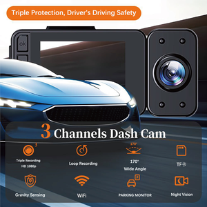 Aoedi 3 kênh Dashcam 1080P WIFI Xe <span class=keywords><strong>DVR</strong></span> đồng thời ghi âm phía trước phía sau nội thất không thấm nước xe Hệ thống camera - Product Image 2