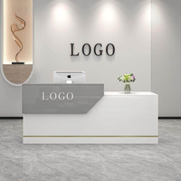 Comptoir de réception moderne en MDF écologique, rectangulaire, pour usage commercial dans les magasins, salons de beauté, salons de coiffure