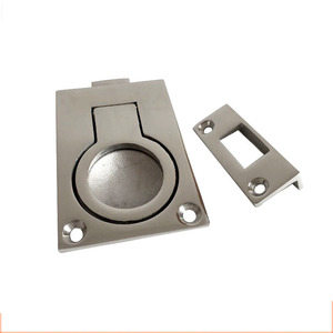 Split Floor Latch 316 Stainless Steel 57x40mm Marine <b>Yacht</b> Deck Hardware Square Pull Ring Replacement Part - Product Image 1