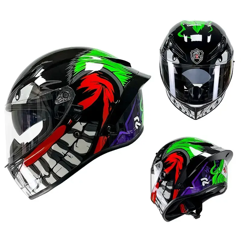 Cascos de motocicleta de cara completa OEM DOT, casco De Moto De doble visera con cola grande Pinlock, casco De motocicleta, motocicletas