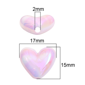 Wholesale 5pcs/bag Acrylic <b>Loose</b> <b>Beads</b> Macaron Color Electroplated Heart Vertical Hole Acrylic <b>Loose</b> <b>Beads</b> for Jewelry Making - Product Image 4