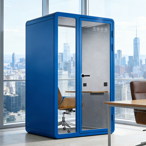 Cabine de bureau insonorisée portable en acier moderne, sans installation, silencieuse, double usage, bureau à domicile, salle de diffusion en direct - Product Image 5
