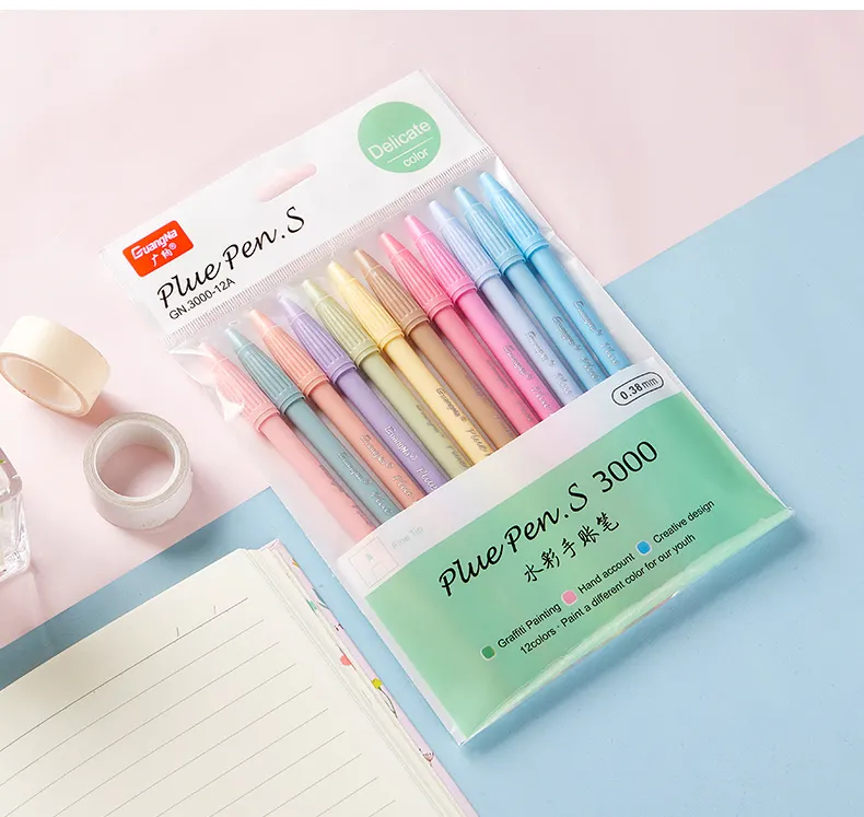 12 Kleur/Set Candy Kleur 0.38Mm Guangna Plus Pen Gel Pen Set