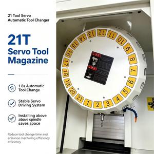 Centre d'usinage vertical CNC 5 axes Leyo U200, course de 330 mm, machine de fraisage CNC pour métaux, style Fanuc Robodrill - Product Image 3