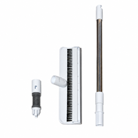 Offre Spéciale – Outil de Nettoyage de Vitres Télescopique en Acier Inoxydable 3-en-1 avec Brosse à Écran Courbe à Tête Large et Raclette en TPE
