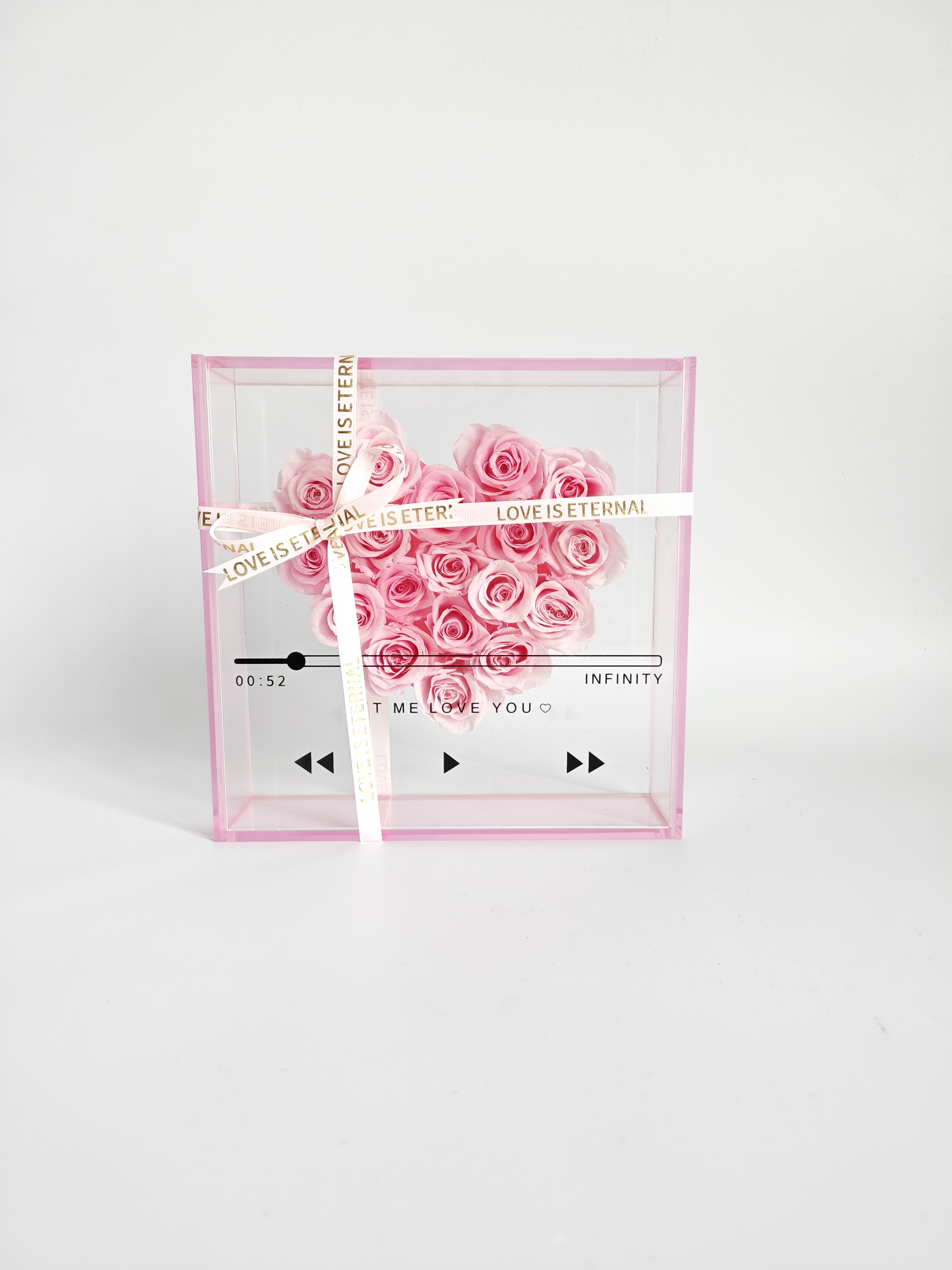 20*20*5 cm 18 roses roses dans la boîte rose