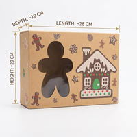 Scatola di Carta Kraft Personalizzata per Natale con Finestra Trasparente in PVC, Imballaggio in Cartone Ondulato Bianco per Dolci e Prodotti da Forno