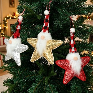 Nouveautés transfrontalières : Décorations de Noël scintillantes en mousse, étoiles à cinq branches, ornements de sapin de Noël Père Noël - Product Image 1