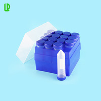 Tube à centrifuger conique en polypropylène de 50 ml avec bouchon à vis, transparent, gradué, avec zone d'écriture blanche pour laboratoire