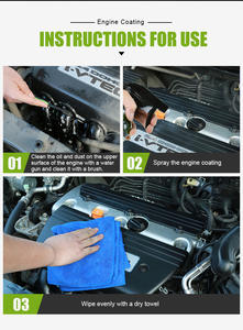 Agent de revêtement de moteur, <span class=keywords><strong>nettoyant</strong></span> de compartiment de moteur, élimine l'huile lourde, nettoie la voiture, vernis de voiture, revêtement céramique, capacité de 500ML - Product Image 4