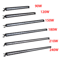 Barre lumineuse LED à une seule rangée 90W pour véhicules tout-terrain/camions/UTV/motos, étanche IP67, DC 12V-24V, 5000 lm, éclairage spot monté sur le toit