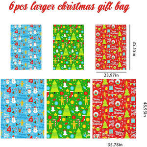 Nhà Máy Bán Hàng 6-Gói 34x44 Inch Dày Pe Nhựa Đục Giáng Sinh Túi Quà Tặng Lễ Hội Bao Bì Túi Giáng Sinh Túi - Product Image 4