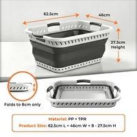 Grand panier à linge pliable en plastique TPR de 42 L pour le rangement sous le lit, dans la salle de bain ou dans le placard