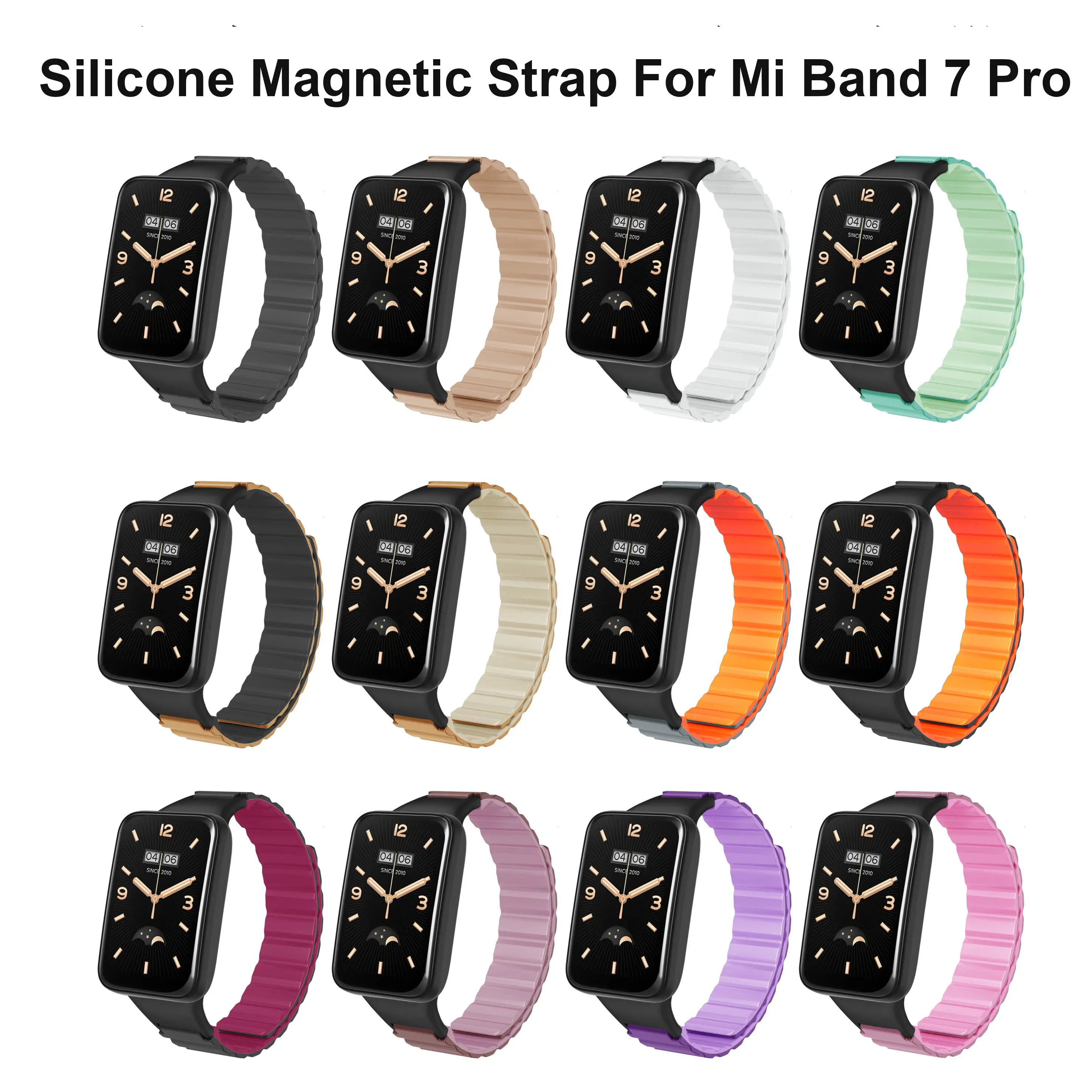 Silicone Magnetic Strap For Xiaomi Mi Band 7 Pro Wristband Wrist Straps Watchband For Mi 7pro Magnetic Band Smart Watch Strap