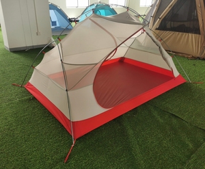 Kompas luar ruangan 2 orang tenda aluminium mendaki nilon Ultralight 20d Ripstop ringan gunung dengan jejak kaki - Product Image 3