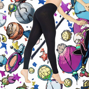 Women's High Elastic <b>Tight</b>-Fit 100% Cotton <b>Fleece</b> Leggings Customizable Logo Waist Breathable Stretch Tummy Control Eco-Friendly - Product Image 3