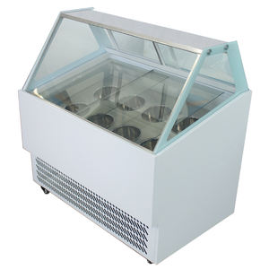 12 finestre di vetro trasparente ad angolo retto ghiacciolo Gelato ad alta produttività vetrina nuova condizione - Product Image 3