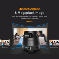 Cámara de Sistema de Audioconferencia Panorámica de 360° y 8MP Anywii con Seguimiento de Voz por IA y 8 Micrófonos para Reuniones