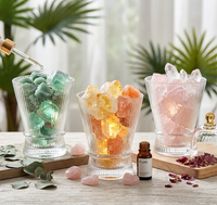 Diffuseur d'arômes en pierre de cristal style nordique pour la maison, support de diffuseur d'aromathérapie parfumé avec pot en verre pour le bureau