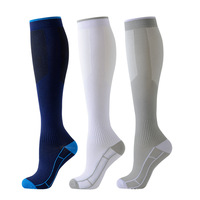Chaussettes de sport de compression pour hommes, de bonne qualité, avec logo personnalisé, respirantes, absorbant la transpiration, séchage rapide, sans couture aux orteils