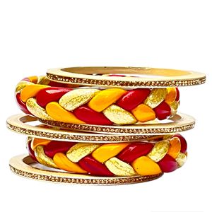 Traditional Handmade Lac Bangles Set with Unique Ponytail Design Stylish Ethnic Jewelry for Weddings Celebrations and Gifts - Product Image 6