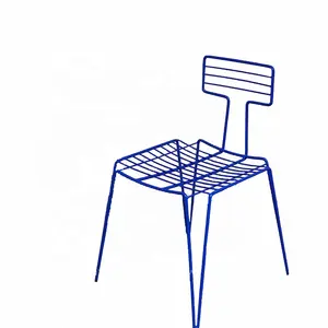 Innovation design Chaise en fil métallique Chaise de salle à manger en acier et fer Tabouret de jardin Tabouret sans bras Chaises d'extérieur