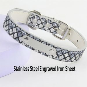 Collar de Perro de Lujo Personalizado de PU con Hebilla Metálica Elegante, Forro Acolchado Suave, Antiasfixia, Color Reflectante <span class=keywords><strong>Nocturno</strong></span> - Product Image 2