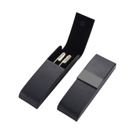 Boîte à stylos double en cuir PU de luxe, boîte d'emballage pour stylo plume, boîte cadeau publicitaire pour entreprise avec logo personnalisé