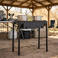 Réchaud à gaz portable d'extérieur robuste à 1, 2 ou 3 brûleurs, haute puissance, pour camping et pique-nique, vente en gros