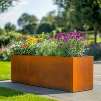 Pot Bunga Baja Corten Rakitan Flat Pack KD, Kotak Penanam Baja Corten
