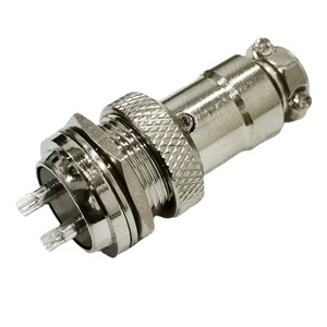 Conector de Aviación GX16 F2 de 2 y 10 Pines, Conector Pasante de Pared, Aleación de Zinc, Niquelado, Contacto de Cobre Plateado - Product Image 1