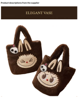 Sac fourre-tout Joker de série classique Labubu authentique Grand sac à dos en peluche Tête Sherpa Sac à dos avec sac à main de mode mignon