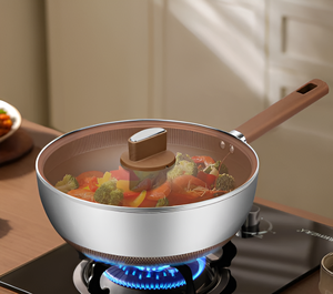 Chảo rán sâu chống dính bằng thép không gỉ phủ lớp titan dày 7 lớp, bán chạy năm <span class=keywords><strong>2025</strong></span>, kèm nắp kính phẳng dành cho nhà bếp - Product Image 6