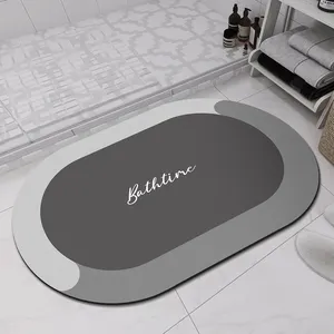 High Quality Non-slip Water Absorbent Bathroom Mat Fast Drying Diatomite Mud Bath Floor Mats