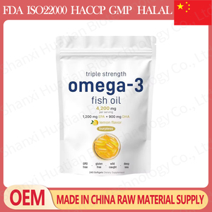 Capsules molles naturelles de haute qualité pour adultes, huile de poisson de haute mer, oméga <span class=keywords><strong>3</strong></span> DHA et EPA, compléments alimentaires, haute dose - Product Image 1