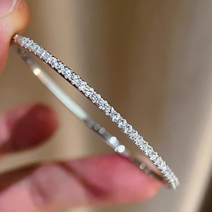 Pulsera de circón de media eternidad, brazalete de cristal brillante delicado para mujer, joyería de moda - Product Image 6