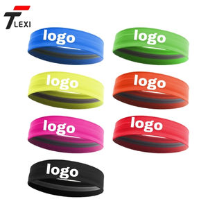 عصابة رأس رياضية مرنة رفيعة بشعار مخصص للجنسين، سريعة الجفاف وقابلة للتنفس، ماصة للعرق للصالة الرياضية والجري، مصنوعة من البوليستر والقطن - Product Image 2