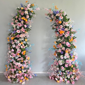 Fleurs artificielles pour arche de mariage, fleurs colorées pour allée de mariage, centre de table floral pour arche, décoration de scène de mariage - Product Image 4